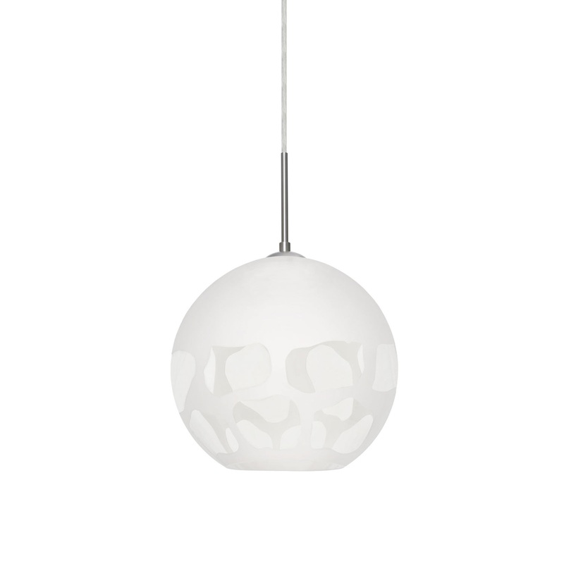One Light Pendant from the Rocky Collection in Satin Nickel Finish by Besa