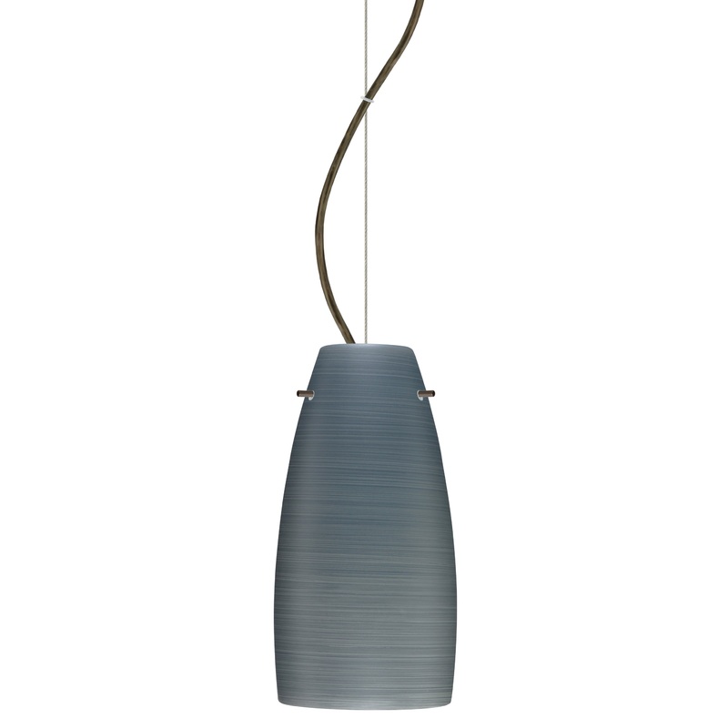 One Light Pendant from the Tao Collection in Bronze Finish by Besa