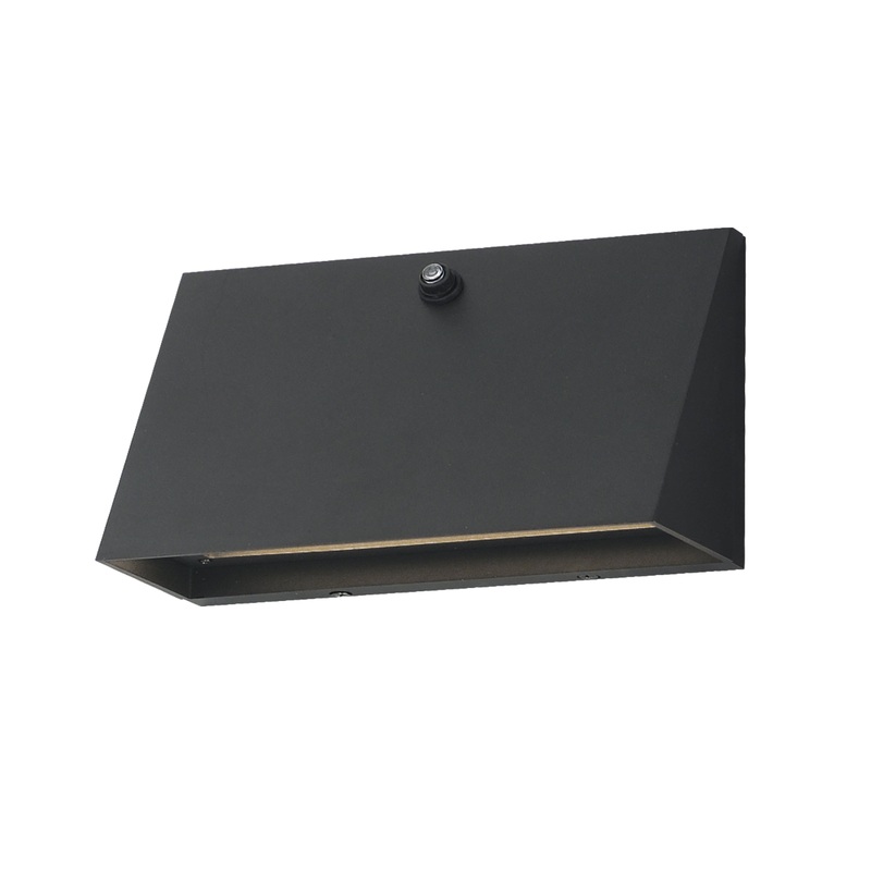 Pathfinder Wide LED Wall Sconce Black (with Photocell)