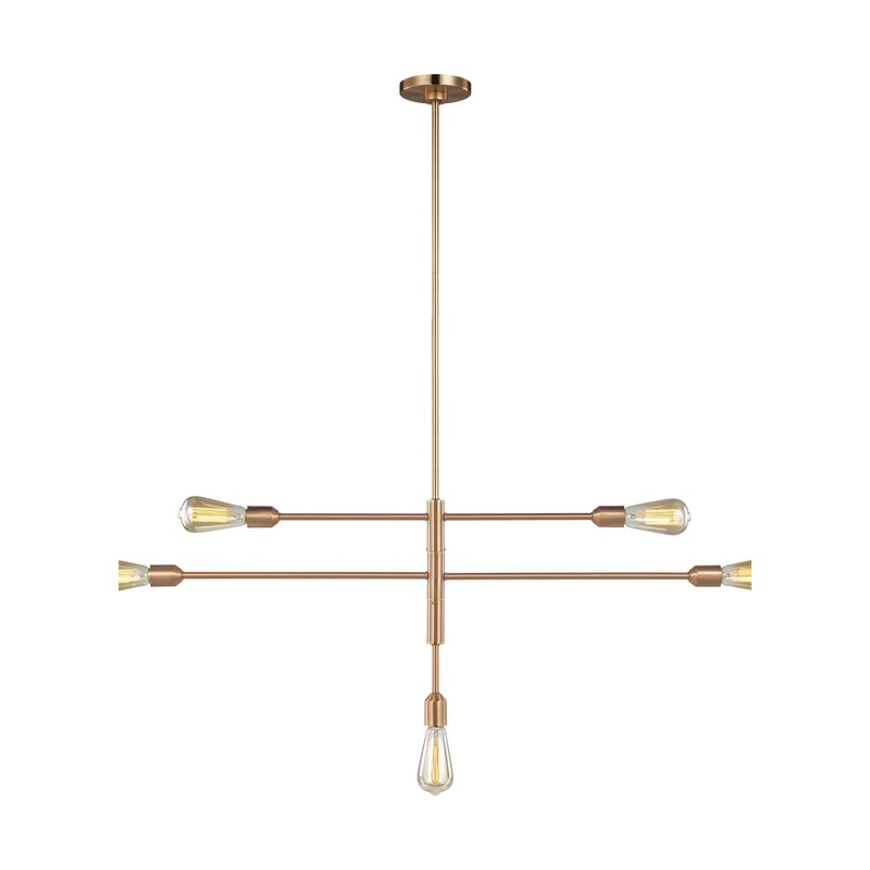 Randolph Five Light Chandelier Satin Brass