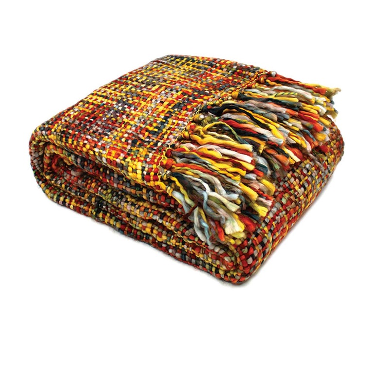 Rans Oslo Knitted Weave Throw 127x152cm – Bush Fire