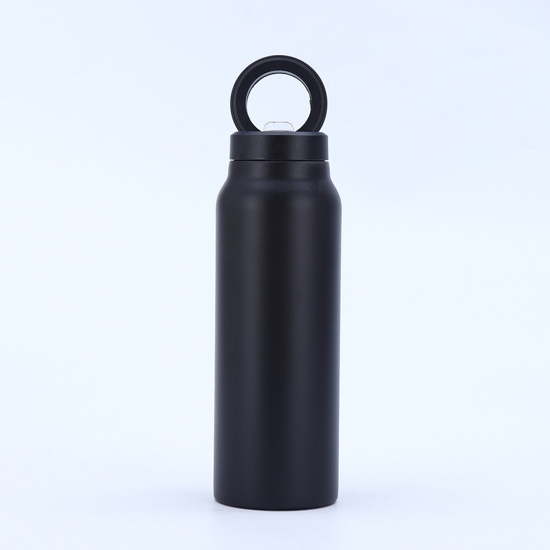 Stainless Steel Insulated Water Bottle with Integrated Magnetic Phone Stand – Black (32oz)