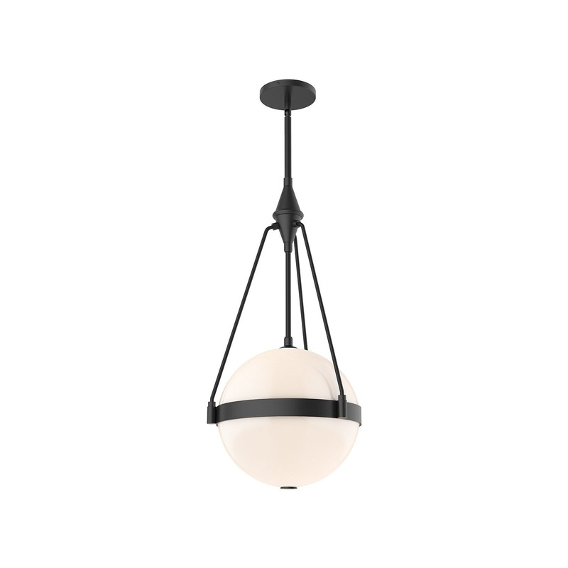 Three Light Pendant from the Harmony Collection in Matte Black Finish by Alora