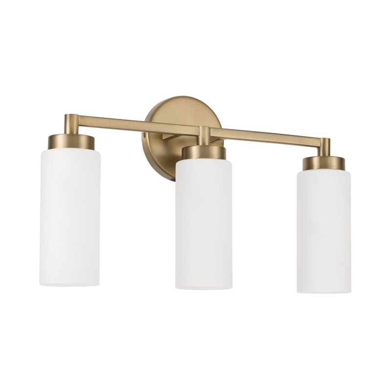 Three Light Vanity from the Alyssa Collection in Aged Brass Finish by Capital Lighting