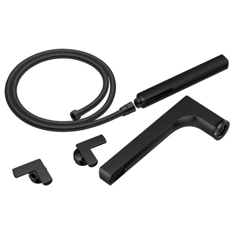 Tub Filler Kintsu Kit 8 Inch Spread 2 Cross WaterSense ADA Matte Black Deck/Floor/Wall Mount 10 Gallons per Minute