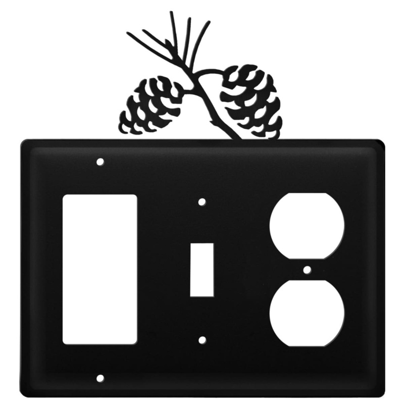 Village Wrought Iron EGSO-89 Triple Pinecone Single GFI Switch and Outlet Cover CUSTOM Product