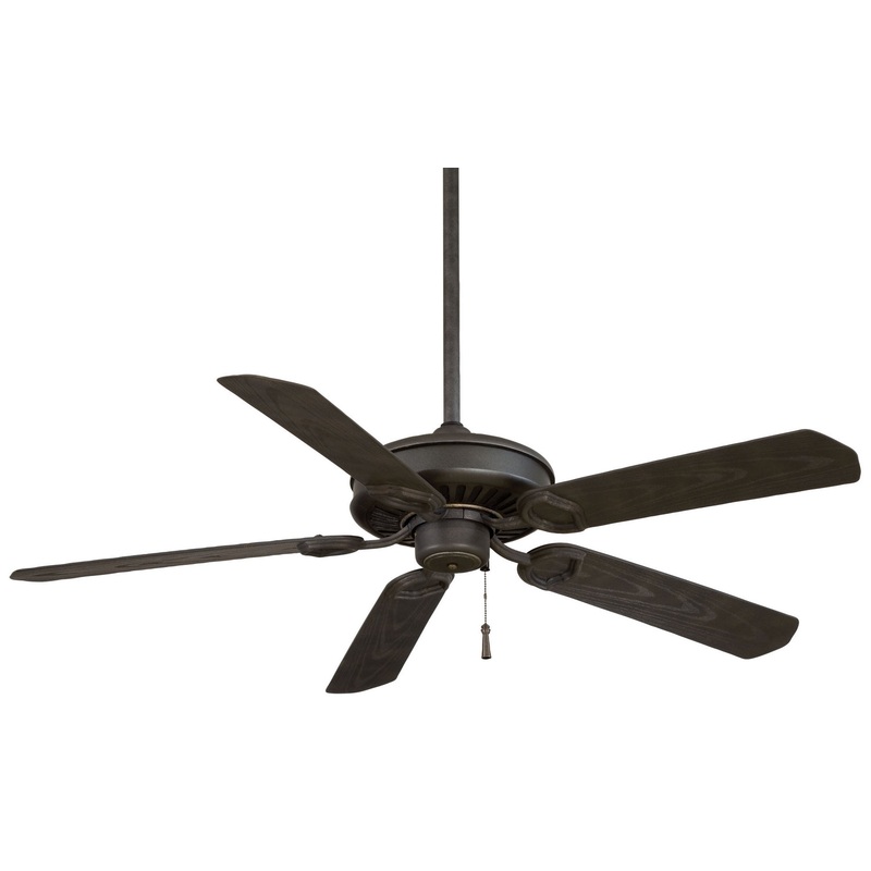 54″ 5-blade Sundowner 54″ Ceiling Fan by Minka Aire (Wet Rated) Black Iron WAged Iron Accents/Black Iron With Aged Iron Acce