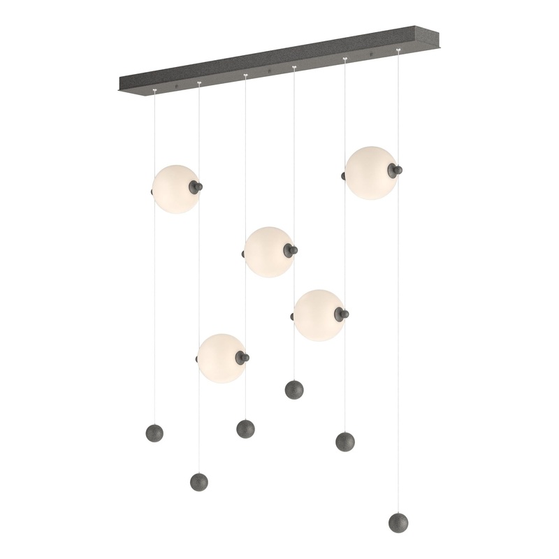 Abacus 5-Light LED Pendant Natural Iron Opal Glass (GG)
