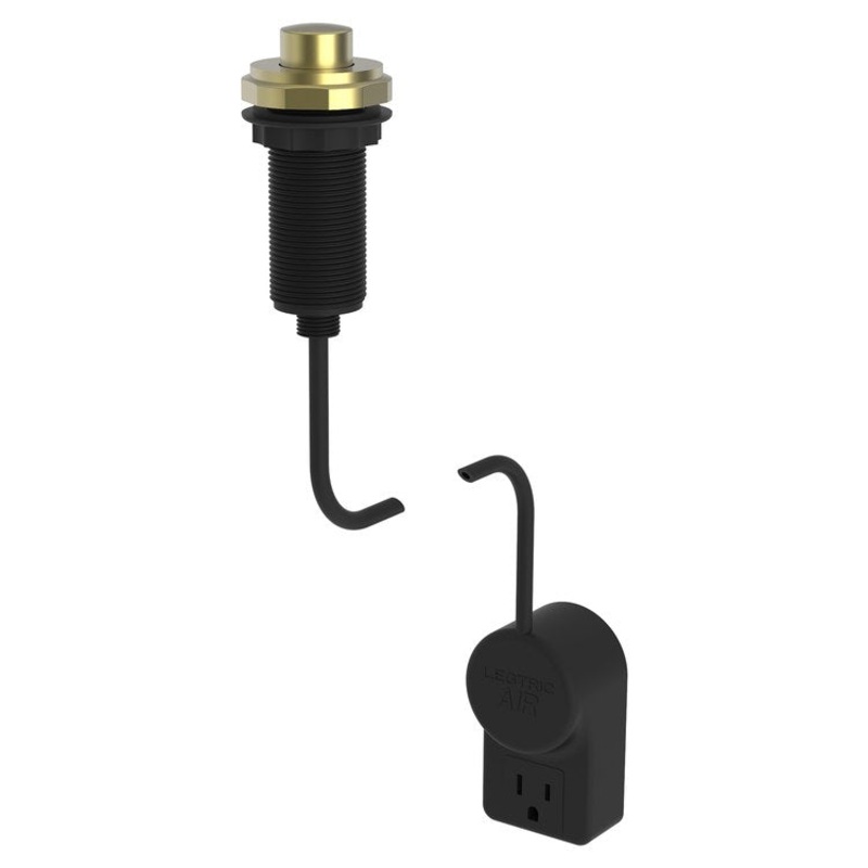 Air Activation Switch Duncan Disposer with Power Adapter Satin Brass PVD Brass