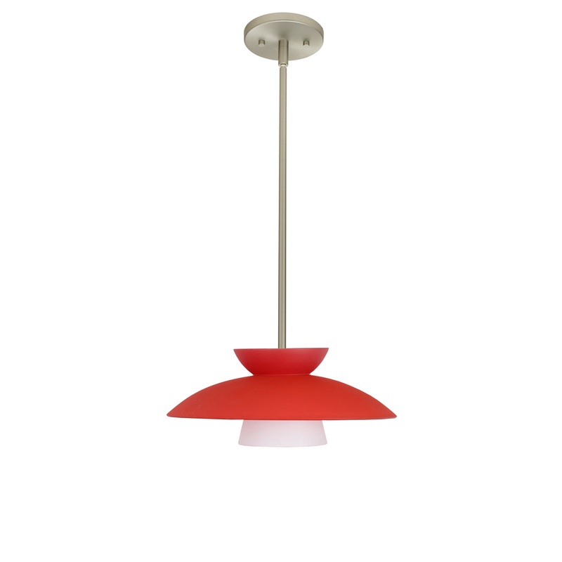 Besa 1TT-451331-LED-SN Trilo One Light Pendant Satin Nickel
