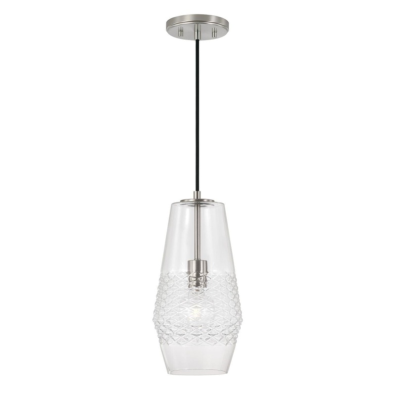 Capital Lighting 345011BN Dena 1 Light Pendant Brushed Nickel
