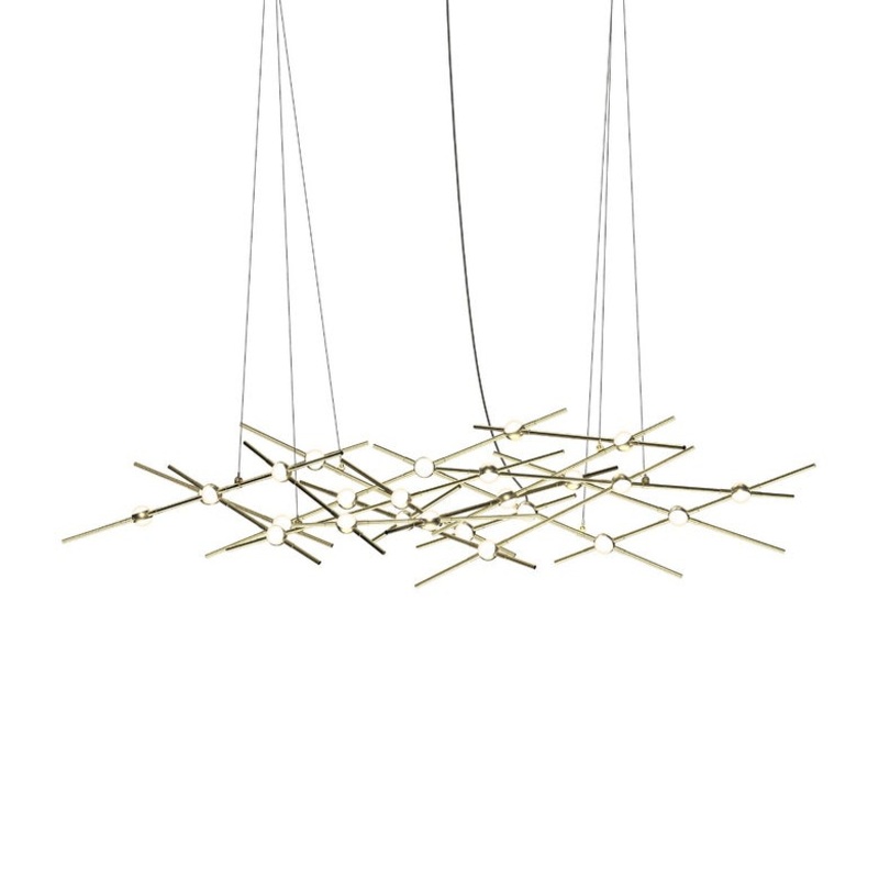 Constellation Ursa Minor Satin Brass with White Optical Acrylic 2700K 20′ Adjustable Cord/Cable