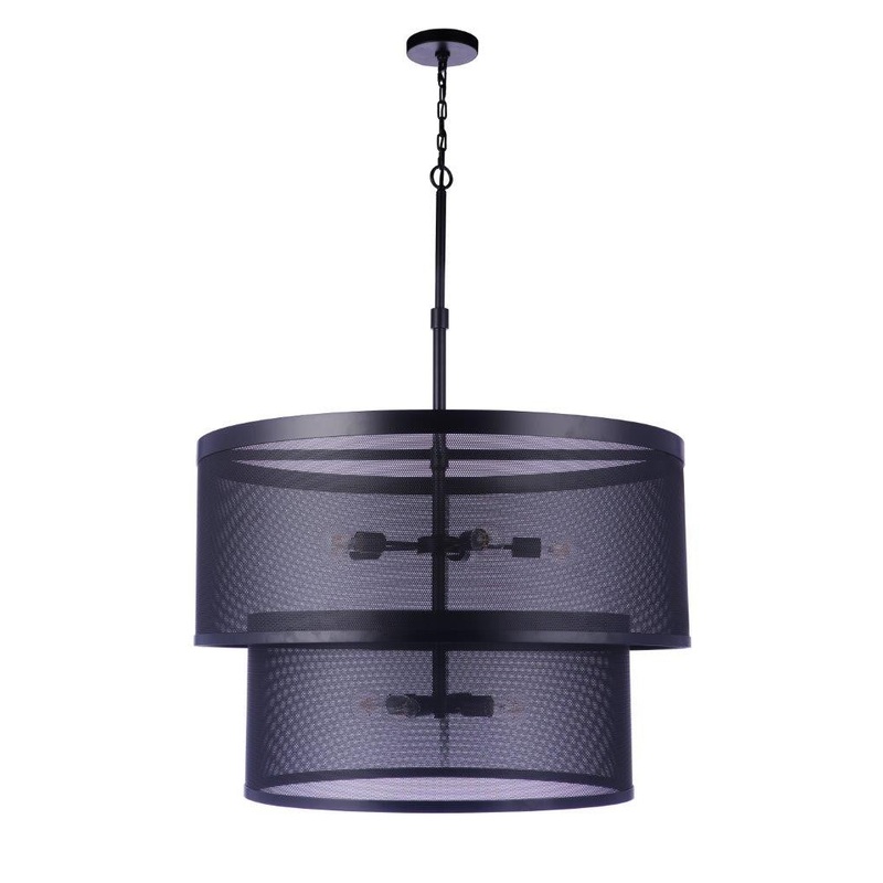 Craftmade 58999-FB Mesh Nine Light Pendant Flat Black