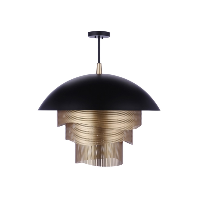 Craftmade P1011FBMG-LED Sculptural Statement Pendants LED Pendant Flat Black/Matte Gold