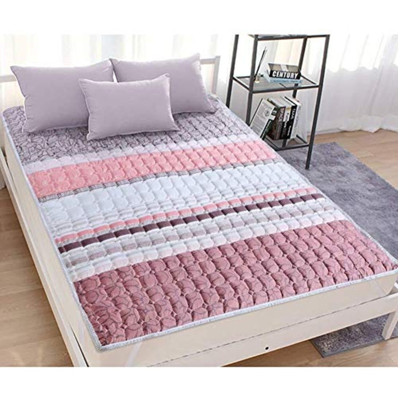 CVNJSKDKH Stile Coreano Tatami Materasso, Molle Sottile Materasso protettore Antiscivolo coprimaterasso Traspirante Tatami Confortevole (Colore : Rosa, Size : 100200cm)