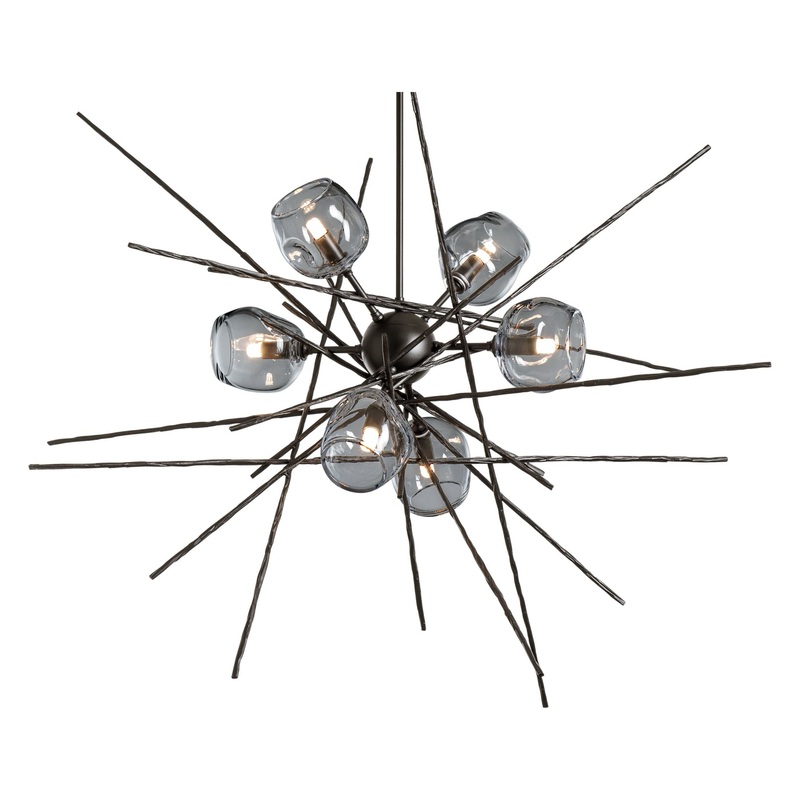 Griffin Starburst Pendant Oil Rubbed Bronze Cool Grey Glass (YL)