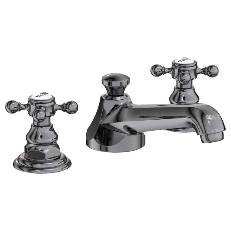 Lavatory Faucet Astor Widespread 8 to 20 Inch Spread 2 Cross ADA Midnight Chrome 1.2 Gallons per Minute Brass Spout Height 1-7/16 Inch