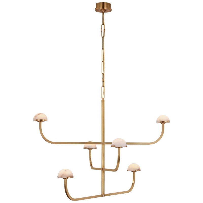 LED Chandelier from the Pedra Collection in Antique-Burnished Brass Finish by Visual Comfort Signature