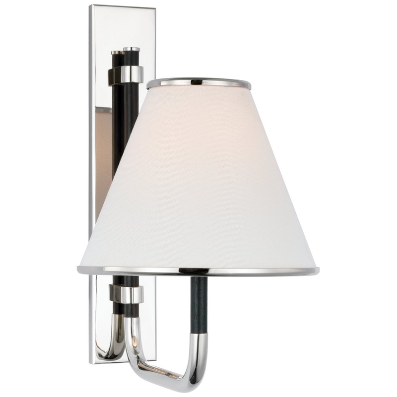LED Wall Sconce from the Rigby Collection in Polished Nickel And Ebony Finish by Visual Comfort Signature
