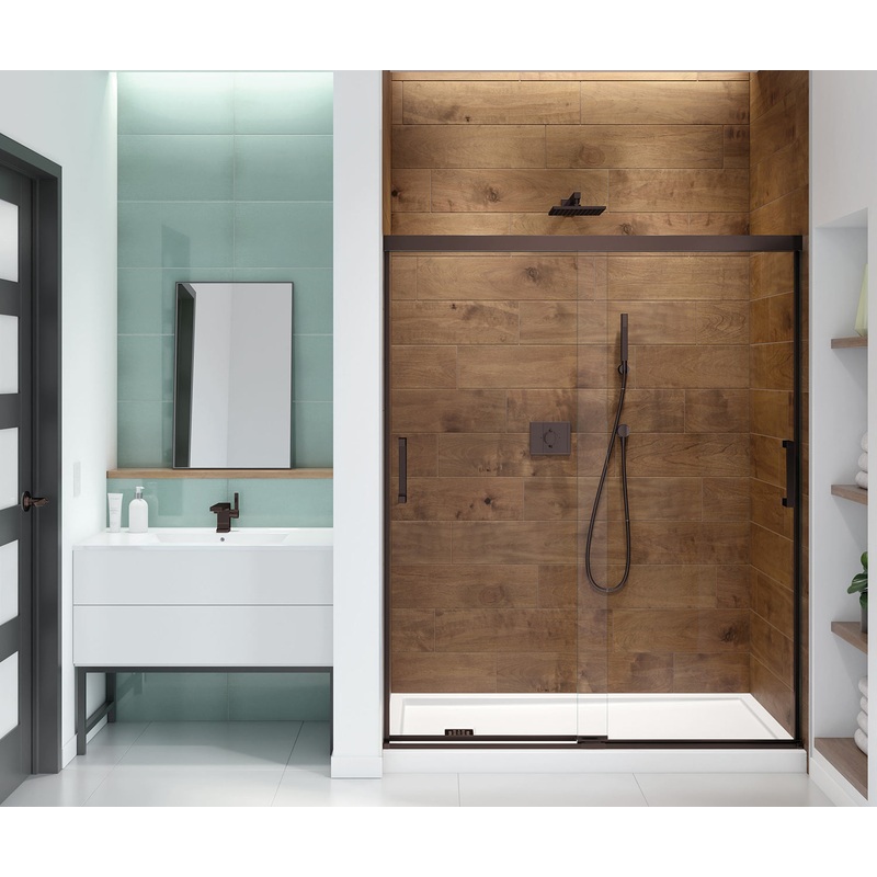 MAAX 139350-900-173-000 Incognito 70 56-59 x 70  in. 6 mm Bypass Shower Door for Alcove Installation with Clear glass in Dark Bronze