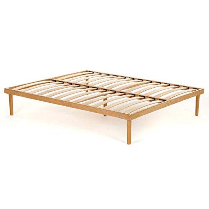 Materassimemory.eu Rete Matrimoniale Completamente in Legno di faggio Prima Scelta Misura 160×190 con doghe in faggio Naturale