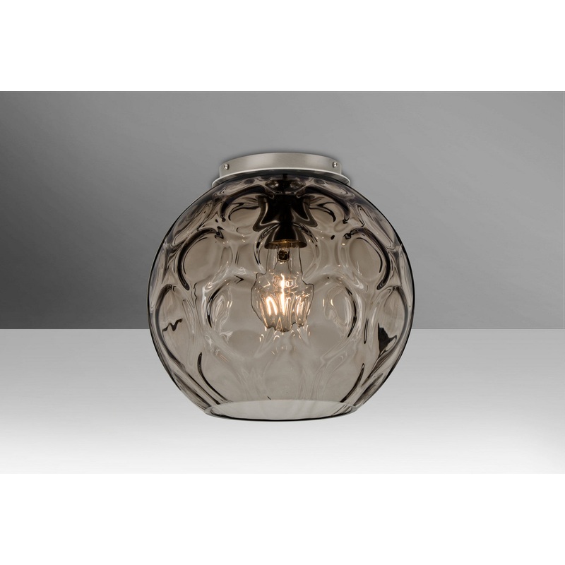 One Light Ceiling Mount from the Bombay Collection in Satin Nickel Finish by Besa