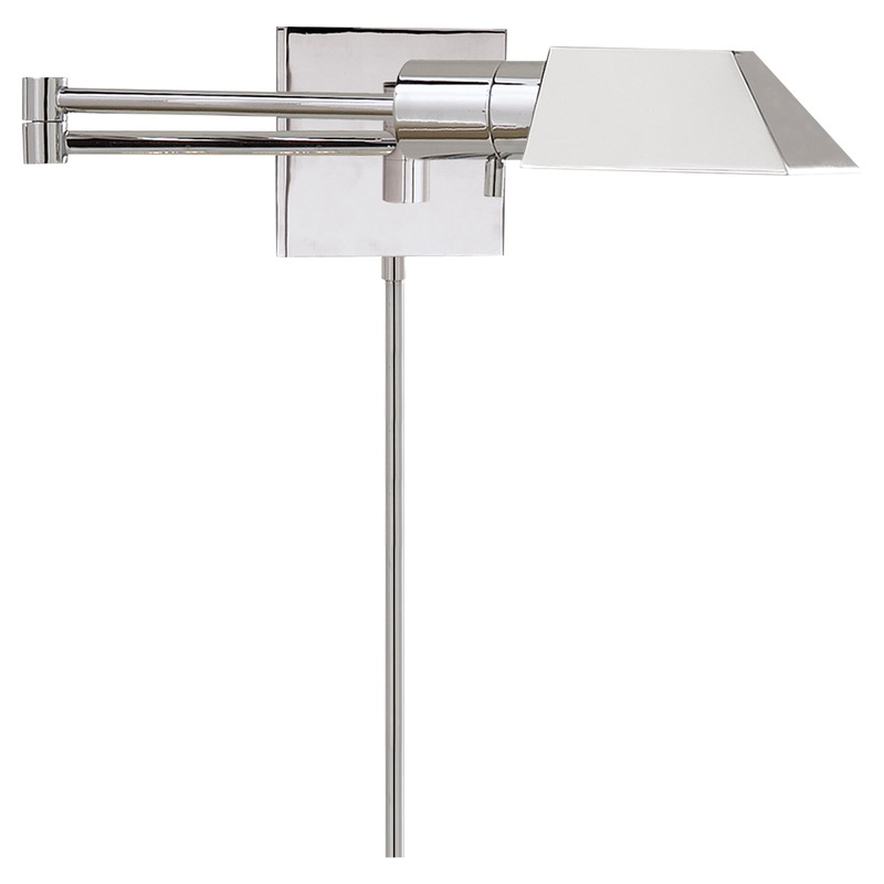 One Light Swing Arm Wall Lamp from the Vc Classic Collection in Polished Nickel Finish by Visual Comfort Signature
