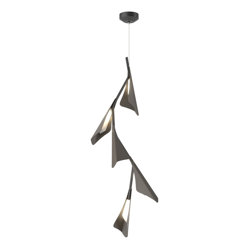 Plume 5-Light LED Pendant Black Dark Smoke