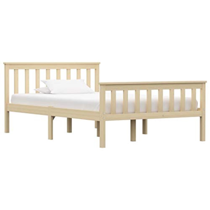 Tidyard Struttura Letto Singolo Moderno in Legno Massello di Pino,Giroletto Singolo Moderno in Legno Massello di Pino,Letto Moderno,Struttura Letto Singolo,Letto Una Piazza e Mezza 90/100/120×200 cm