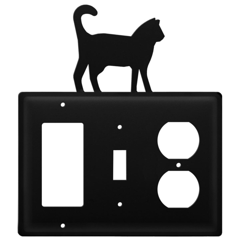 Village Wrought Iron EGSO-6 Triple Cat Single GFI Switch and Outlet Cover CUSTOM Product