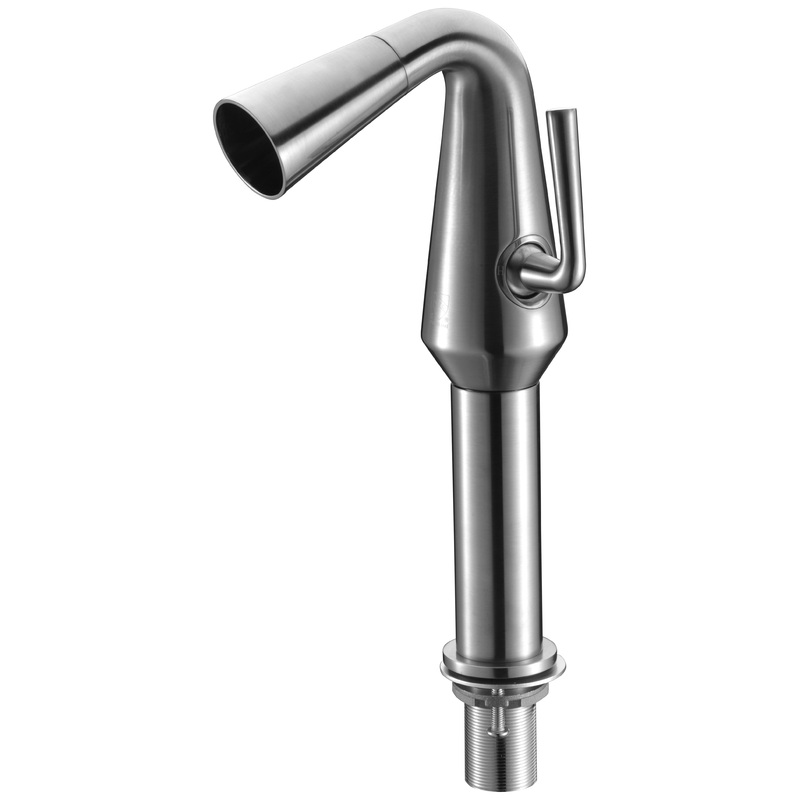 ALFI brand AB1792-BN Brushed Nickel Single Hole Tall Cone Waterfall Bathroom Faucet