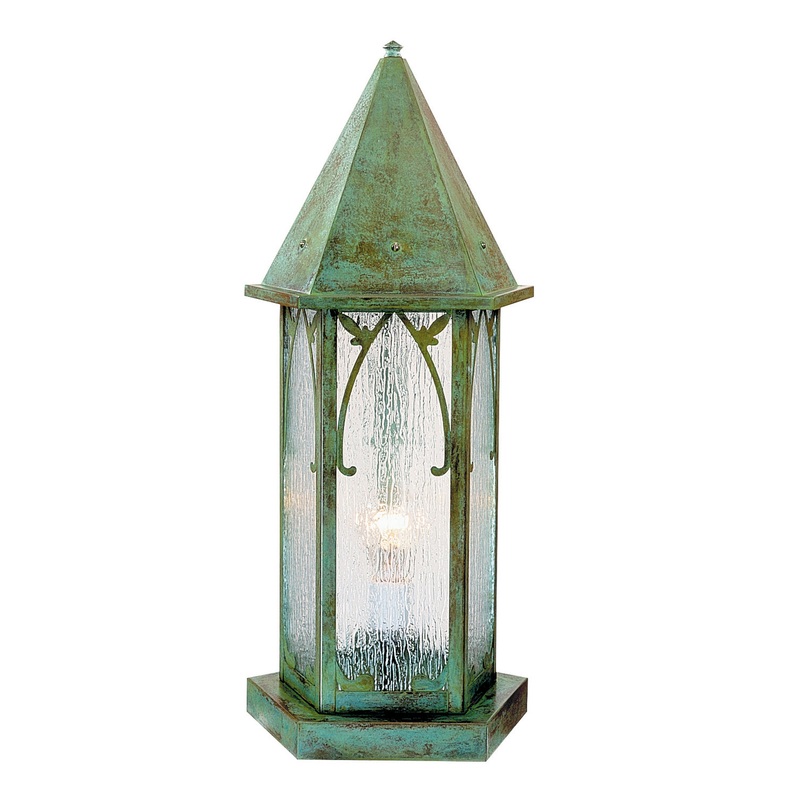 Arroyo SGC-10RM-VP Saint George One Light olumn Mount Verdigris Patina