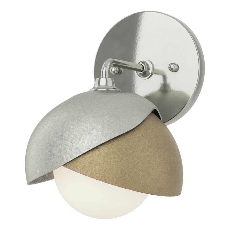 Brooklyn 1-Light Double Shade Bath Sconce Sterling Soft Gold