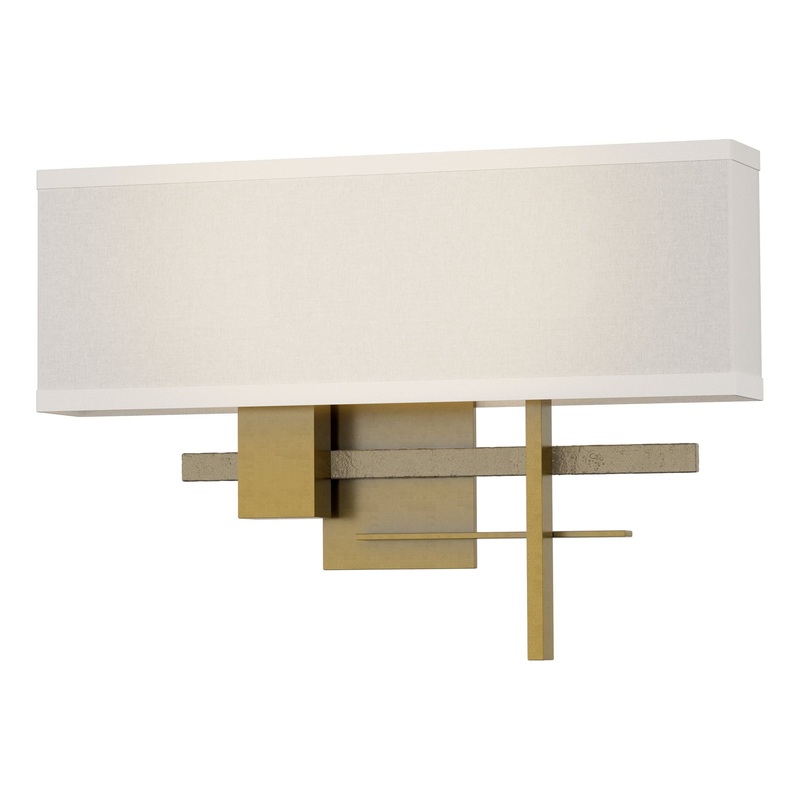 Cosmo Sconce Modern Brass Soft Gold Flax Shade (SE)