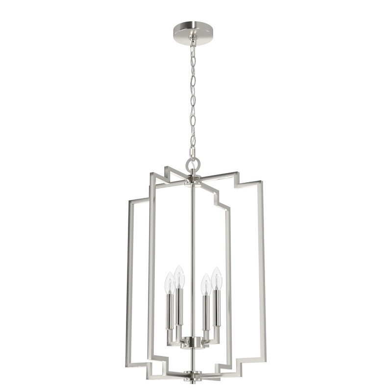 Four Light Pendant from the Zoanne Collection in Brushed Nickel Finish by Hunter