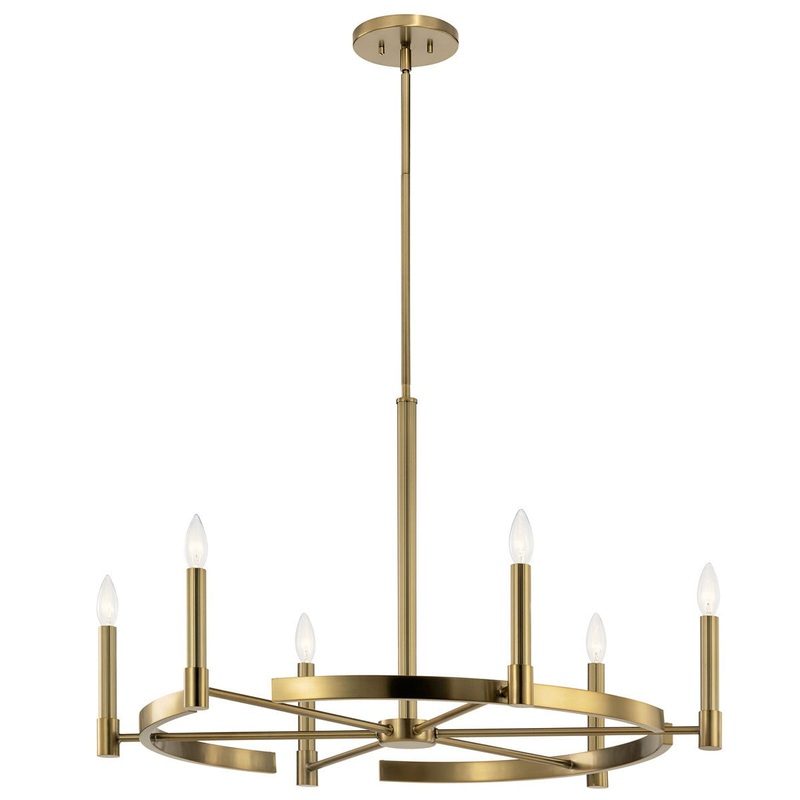 Kichler 52427BNB Six Light Chandelier, Brushed Natural Brass