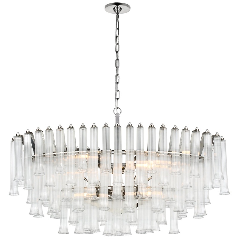 LED Chandelier from the Lorelei Collection in Polished Nickel Finish by Visual Comfort Signature