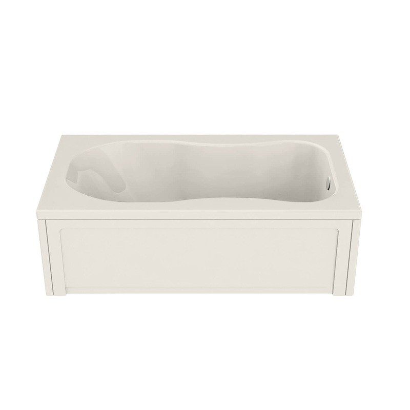 MAAX 101056-000-007-000 Topaz 6636 Acrylic Alcove End Drain Bathtub in Biscuit