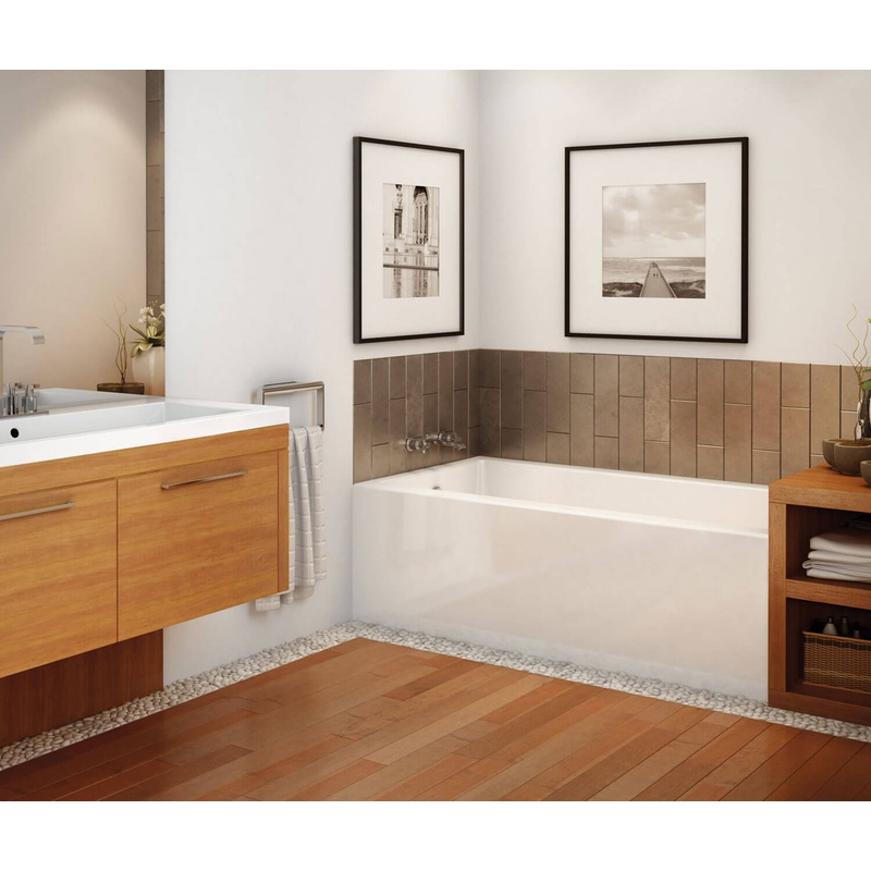 MAAX 105735-000-001-002 Rubix 6632 Acrylic Alcove Right-Hand Drain Bathtub in White