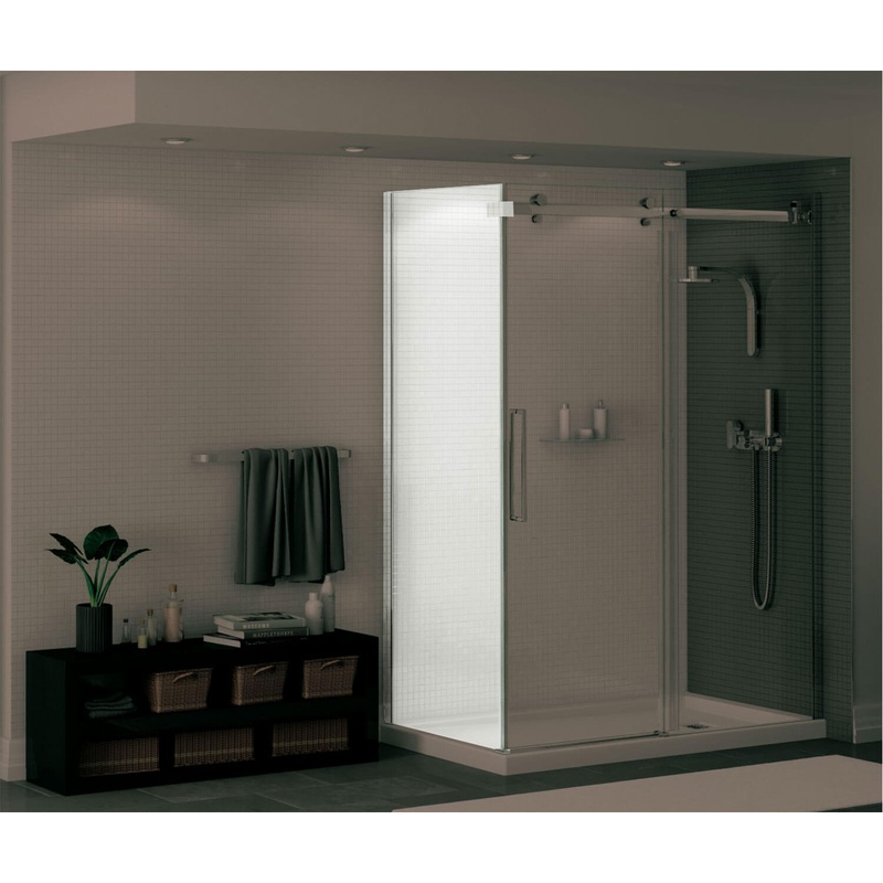 MAAX 139393-900-084-000 Halo Return Panel for 30 in. Base with Clear glass in Chrome