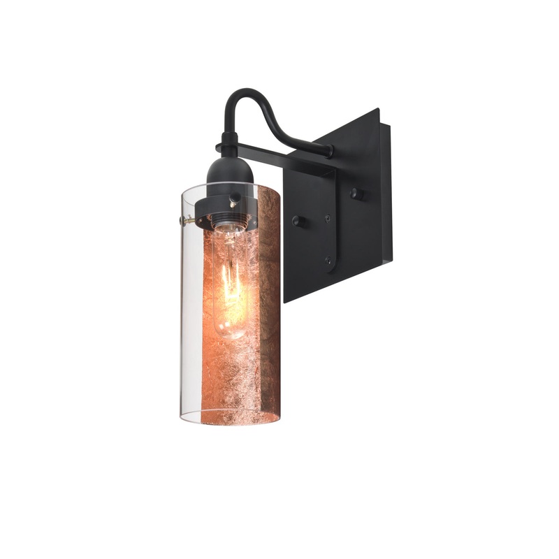 One Light Wall Sconce from the Duke Collection in Black Finish by Besa