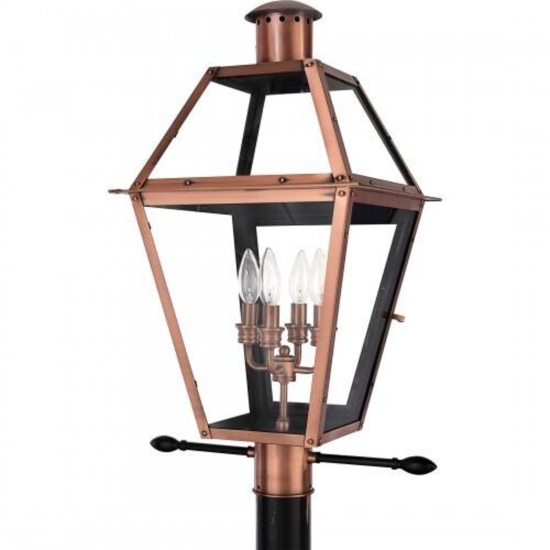 Quoizel RO9014AC Rue De Royal Outdoor post lntrn aged copper Outdoor Lantern