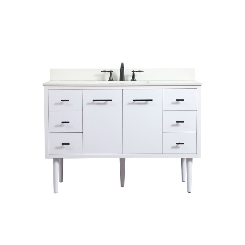 Single Bathroom Vanity from the Cyrus Collection in White Finish by Elegant Lighting
