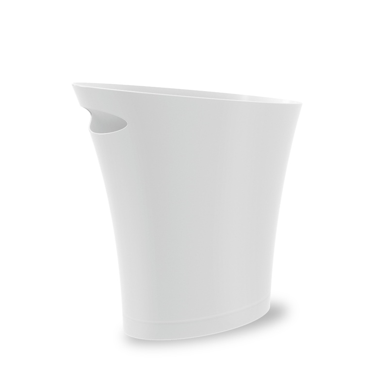 Skinny Trash Can 2-Gallon (7.5L) Capacity Metallic White