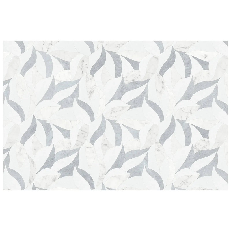 Utopio Lush Dove Honed Natural Stone Waterjet Mosaic