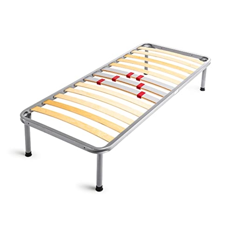 venixsoft – Robusta – Rete Letto Doghe in Legno, Telaio in Ferro, Regolatori centrali di Rigidit, Doppie Doghe Centrali 80×190