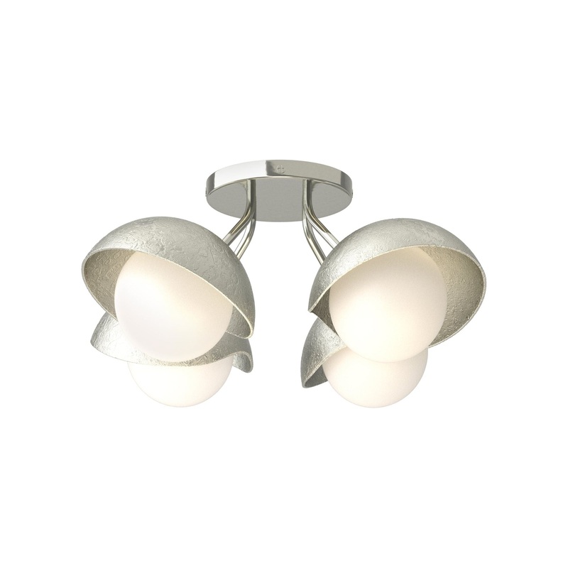 Brooklyn 4-Light Single Shade Semi-Flush Sterling Sterling