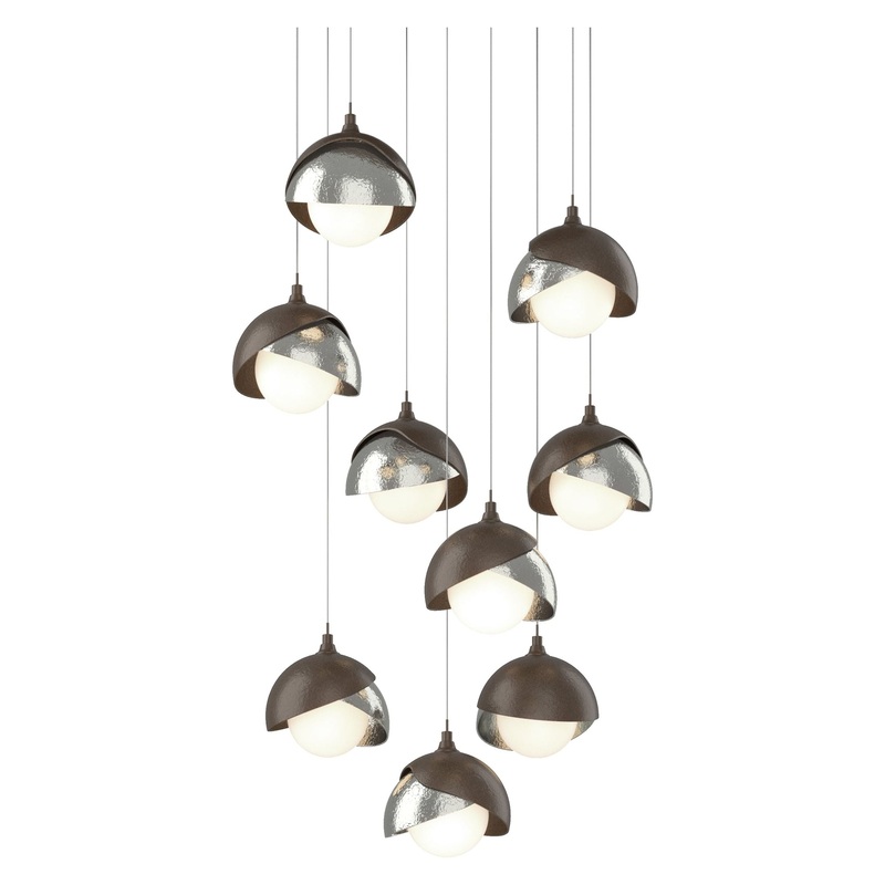 Brooklyn 9-Light Double Shade Pendant Bronze Sterling