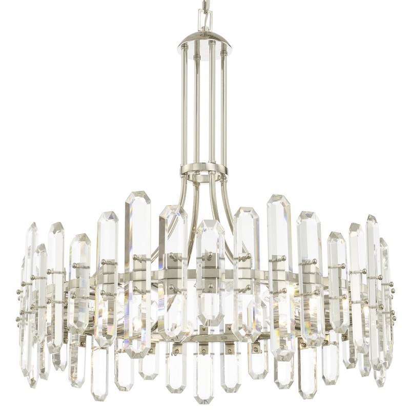 Crystorama BOL-8889-PN Bolton 12 Light Chandelier Polished Nickel
