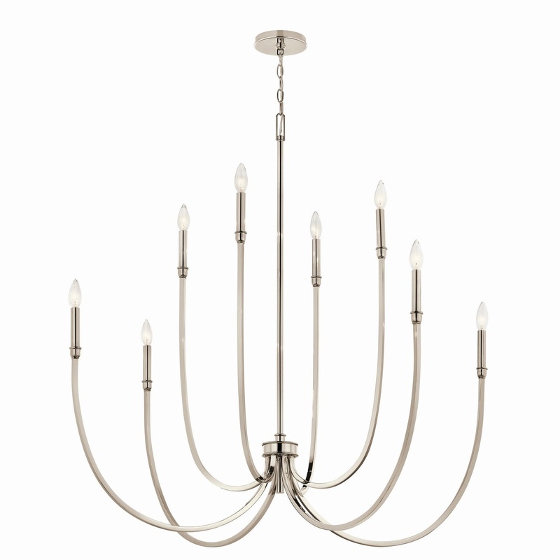 Eight Light Foyer Chandelier from the Malene Collection in Polished Nickel Finish by Kichler